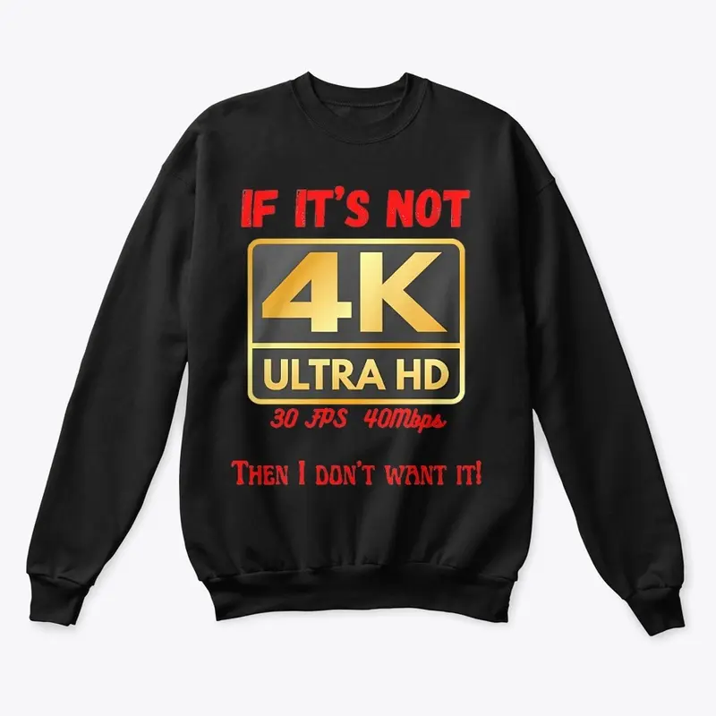 If It's Not 4K, Then I don't Want It!