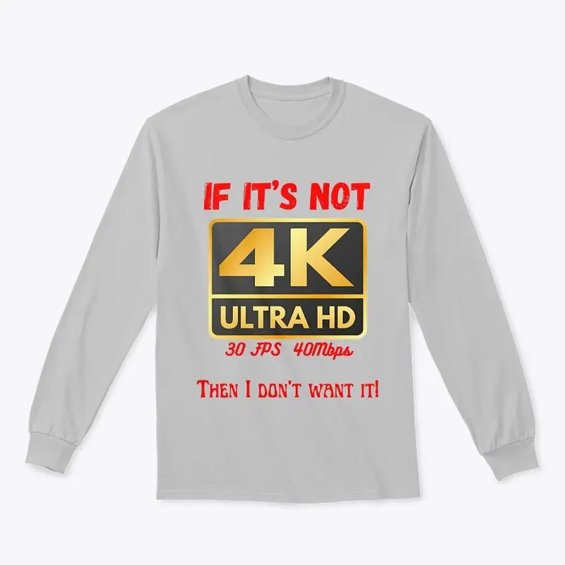 If It's Not 4K, Then I don't Want It!